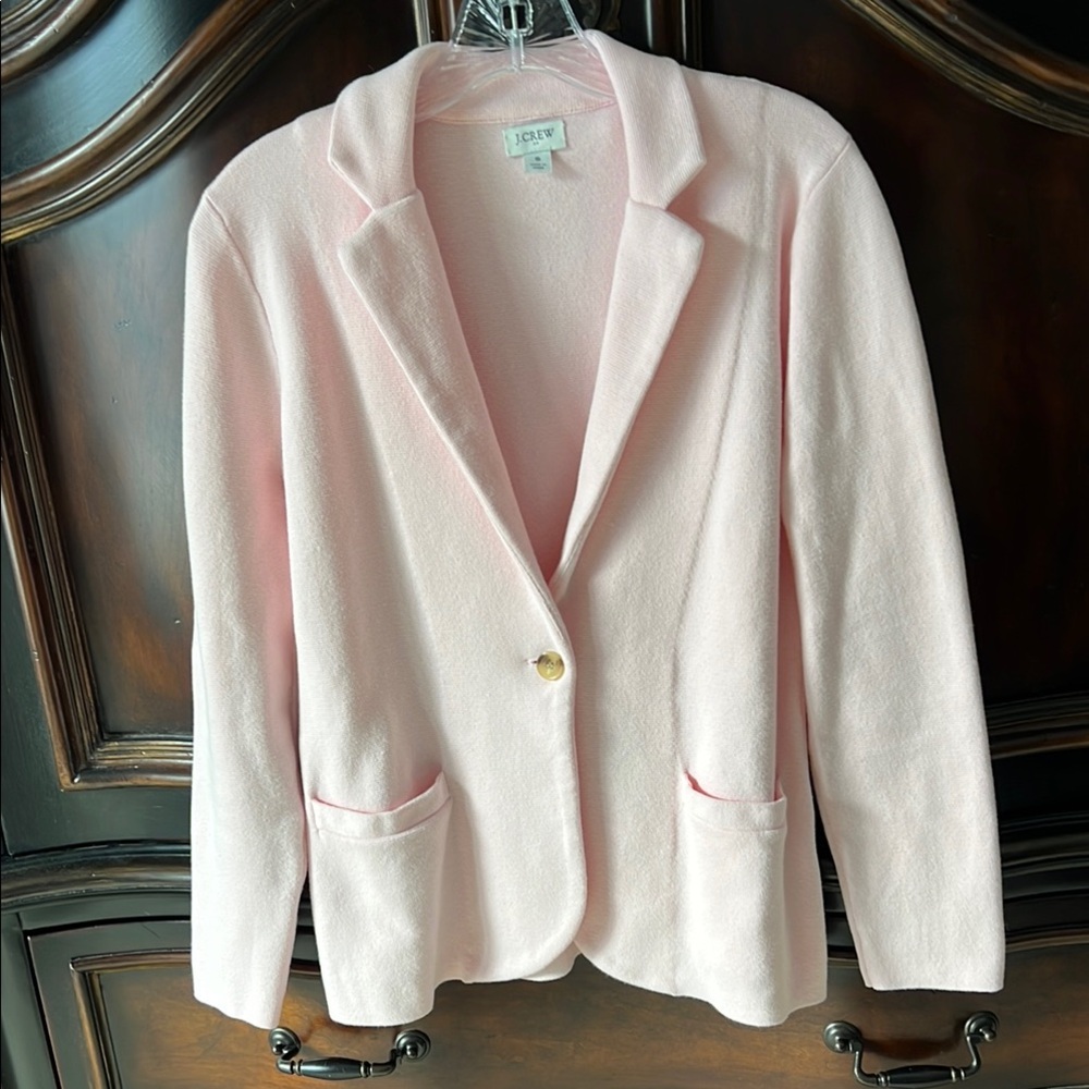 J Crew Factory sweater schoolboy blazer. Size small. Work once. Baby pink.